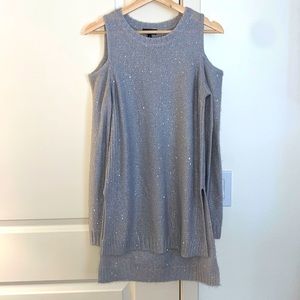 The Limited Silver off-the-Shoulder Sweater